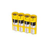 Storacell by PowerPax SlimLine 4 AA Battery Caddy Yellow - Holds 4 "AA" Batteries by Storacell