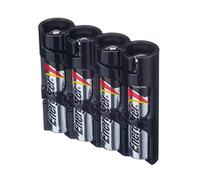 Storacell by Powerpax SlimLine AAA Battery Caddy, Black, Holds 4 Batteries