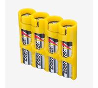 Storacell by Powerpax SlimLine AAA Battery Caddy, Yellow, Holds 4 Batteries