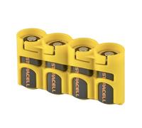 Storacell PowerPax CR123 Battery Caddy, Yellow, 4-Pack