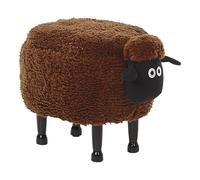 Beliani Storage Animal Stool Sheep Sheep Fabric Brown
