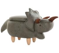 Storage Animal Stool TRICERATOPS Dinosaur Fabric Dark Green