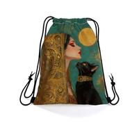 Storage Backpack Mystical Witch Cat Sport Bag Man Woman 36x42cm | Drawstring Backpack Practical Gym Bag for Camping Football Outdoor