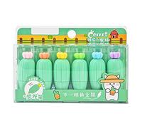 Storage Bag 6 Pcs Cartoon Fruit Highlighter Paint Pen 3mm Broad Tip Quick Drying No Fade Paint Maker Pen Kits