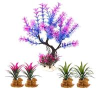 Storage Bag Aquariums Water Plant Simulation Artificial Moss Tree With Base For Fishtanks Environment Enhancing Landscape Accessories