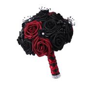 Storage Bag Artificial Flowers Bridal Bouquet Gotik Wedding Bouquet Red/Orchids And Black Wedding Flower For Bridesmaids Gothic Bridal
