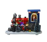 Storage Bag Christmas Train Ornaments Village House Santa With LED Lights Decorations Home Table Ornament For Kids New Year Gift Christmas Train Ornaments