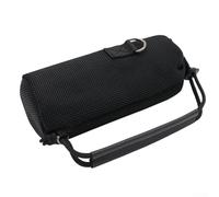 Storage Bag Compatible with JBL Flip7, Portable Protective Case Made of Sound-Transparent Mesh Fabric with Shoulder Strap, Shockproof Mesh Bag for Speakers (Black With Strap)