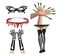 Storage Bag Dripping Blood Choker Claw Glasses Necklace Skull Glove Halloween Demons Vampire Cosplay Accessories Fancy Dress Costume Cosplay Party Costume