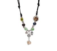 Storage Bag Ethnic Ceramic Beaded Necklace Adjustable Size Handmade Choker Pendant Sweater Chain Unique Jewelry Ceramic Bead Waterdrops Choker Necklace Personalized Jewelry
