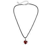Storage Bag Fashion Crystal Heart Pendant Necklace For Women Hot Girls Black Leathers Rope Choker Necklaces Sweet Cool Y2k Jewelry Heart Pendant Necklace