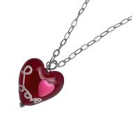 Storage Bag Fashion Glaze Heart Pendant Necklace Sweet Cool Clavicle Chain Simple Choker Necklace Statement Jewelry Neck Chain Pendant Collar Choker For Women