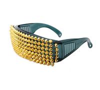 Storage Bag Fashionable Full Rivet Studded Sun Glasses Halloween Dressingup Eyeglasses For Fashion Individuals All Matching Eyewears Rivet Cosplay Eyewears