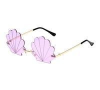 Storage Bag Fashionable Rimless Shell Sun Glasses With Fun Designs For Party Wear And Music Festival Costume Accessories