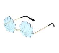 Storage Bag Fashionable Rimless Shell Sun Glasses With Fun Designs For Party Wear And Music Festival Costume Accessories