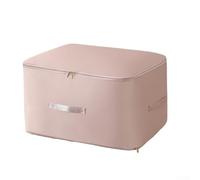 Storage Bag for Duvets Blankets - Space-Saving Self-compressing Organizer 52 X 42 X 60 Cm Sturdy Satin Fabric Having Reinforced Handles Almond/Beige/Gray(Pink)