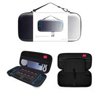 Storage Bag For Nintendo Switch 2, 29x14.5x4.5cm EVA Protective Case, Waterproof & Shockproof Design for Console & Accessories, Multi-Color Options (Black/Pink/Green/Red/Blue)(Black and White)