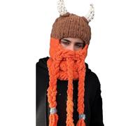 Storage Bag Funny Halloween VikingHelmet Cap Novelty Knit Horn Hat Women Men Winter Warm Party Hat Adult Carnivals Party Supplies Handmade Knitted Horn Unisex Winter Accessory Outdoor Activities