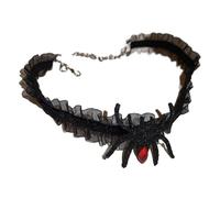 Storage Bag Halloween Choker For Women Girl Elegant Black Lace Choker Cool Steampunk Spiders Collar Necklace Jewelry Gift Women Black Mesh Necklace For Music Festivals Dramatic And Theatrical