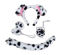 Storage Bag Halloween Dog Cosplay Costume Dog Ear Headband Tail Nose Bowtie Kids Animals Cosplay Set Halloween Animal Dress Up Set Elastic Headband For Various Head Sizes