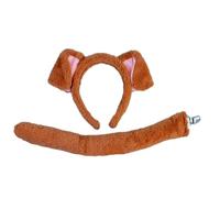 Storage Bag Halloween Dog Cosplay Costume Dog Ear Headband Tail Nose Bowtie Kids Animals Cosplay Set Halloween Animal Dress Up Set Elastic Headband For Various Head Sizes