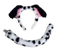Storage Bag Halloween Dog Cosplay Costume Dog Ear Headband Tail Nose Bowtie Kids Animals Cosplay Set Halloween Animal Dress Up Set Elastic Headband For Various Head Sizes