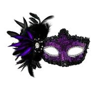 Storage Bag Halloween Party Face Covers Masquerade Face Covers Rhinestones Half Rhinestones Masquerade Feather Halloween Half
