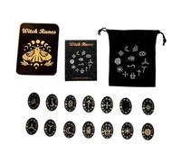 Storage Bag Handmade Wood Divinations Game Props Board Game Family Nordic Handmade Wood Cut Stones Witches Runes Set