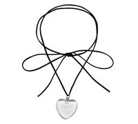 Storage Bag Heart Pendant Necklace Dopamine Adjustable Rope Heart Pendant Choker Chain Necklace Vacation Jewelry Women Girl Sweet Cool Rope Tie Choker Lightweight Comfortable Jewelry Accessory