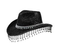 Storage Bag Heavy Cowboy Hats Tassels Crystal Hat For Disco House Cocktails Parties Vacation Sparkly Tassels For Comedian Cowboy Hats