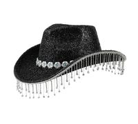 Storage Bag Heavy Cowboy Hats Tassels Crystal Hat For Disco House Cocktails Parties Vacation Sparkly Tassels For Comedian Cowboy Hats