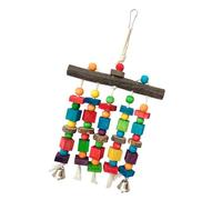 Storage Bag Interaction Bird Activity Block Chewing Toy With Colorful Wooden Beads For Mental Stimulation And Exercise Cage Toy Bird Perch Toy