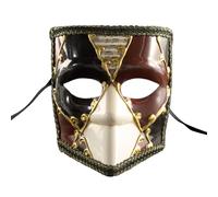 Storage Bag Luxury Lace Trim Venetians Full Face Cover For Men Contrast Color Carnivals Eyemask With Ribbon For Masquerade Proms Mysterious