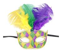 Storage Bag Masquerade Half Face Feathered Party Venetians Halloween Mardi Gras Venetians Masquerade Halloween Costume Half Face