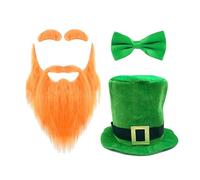 Storage Bag Men Leprechauns Costume Patricks Day Costume Accessories Irish Outfit Leprechaun Hat Eyebrow Moustache Shoes Covers Patrick Day Accessories Set