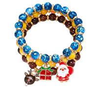 Storage Bag Multicolor Bead Bracelets Sets Christmas Holiday Wrist Chains Preppy Elastic Bangles Jewelry Handcrafted Ornaments Adjustable Length Bangle