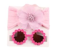 Storage Bag Nylon Hairband 0-3 Year Girls Sun Glasses With Flower Headband Set Lovely Girls Photography Headwear Props For Baby Infant Fashion Accessories