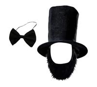 Storage Bag Presidents Day Outfits Top Hat Beard Necktie Set Abrahams Lincolns Costume Accessories For Halloween Dress Up Cosplay Presidents Day Outfits