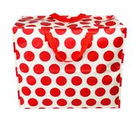 REX LONDON Red on White Spotlight Jumbo Storage Bag with Zip