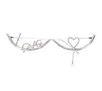 Storage Bag Rhinestone Face Chain Eyewear For Women Teens Girls Photo Props Half Frame Glasses Face Jewelry For Party Photoshoots Date Night Frame