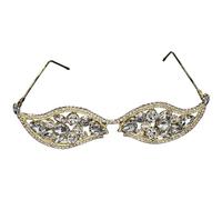 Storage Bag Rhinestones Face Eyewears Frame For Women Girl Photo Wear Eyeglasses Frame Sun Glasses Face Jewelry For Party Photoshoots Geometric