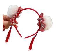 Storage Bag Snake Year Pompoms Buns Headband For Traditional Chinese Festival Celebration Fringed Hairhoop For Various Occasion Chinese New Year Headband