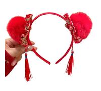 Storage Bag Snake Year Pompoms Buns Headband For Traditional Chinese Festival Celebration Fringed Hairhoop For Various Occasion Chinese New Year Headband