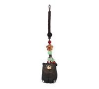 Storage Bag Solid Wooden Bear Ornament Hand Carved Crafted Bear Figure For Car Decoration Keychain