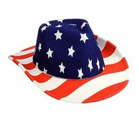 Storage Bag USFlag Patriotic Cowboy Hat Wide Brim Theme Party Hat Unisex Costume Hats HippiesCap Halloween Costume Accessories Western Panama Cowboy