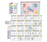 Storage Bag Watercolor Coloring Books Set For Kids Pocket Watercolor Painting Book For Toddler Arts And Girls And Boys Painting Activity Kits