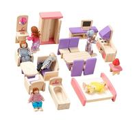 Storage Bag Wood Dollhouses Furniture Set Living Room Bathroom Bedroom Scene Display For Engaging Pretend Play Children Favor Realistic Dollhouses Accessories