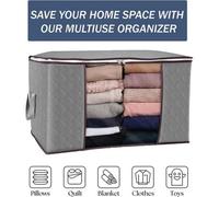 Storage Bags Moth Proof Clothes Organizer Zips 90L Organizer - 2