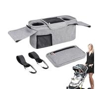 Storage Bags, Portable Organizer Attachment, Baby Pram Caddy, Sturdy Material, Convenient Design, (12.99x6.3x3.94 Inches), Great for Parents On The Move, Storing Necessity