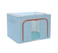 Storage Bags,Wardrobe Finishing Foldable Fabric Storage Box, Quilt Clothing Storage Storage Box Large-Blue six Steel Frame